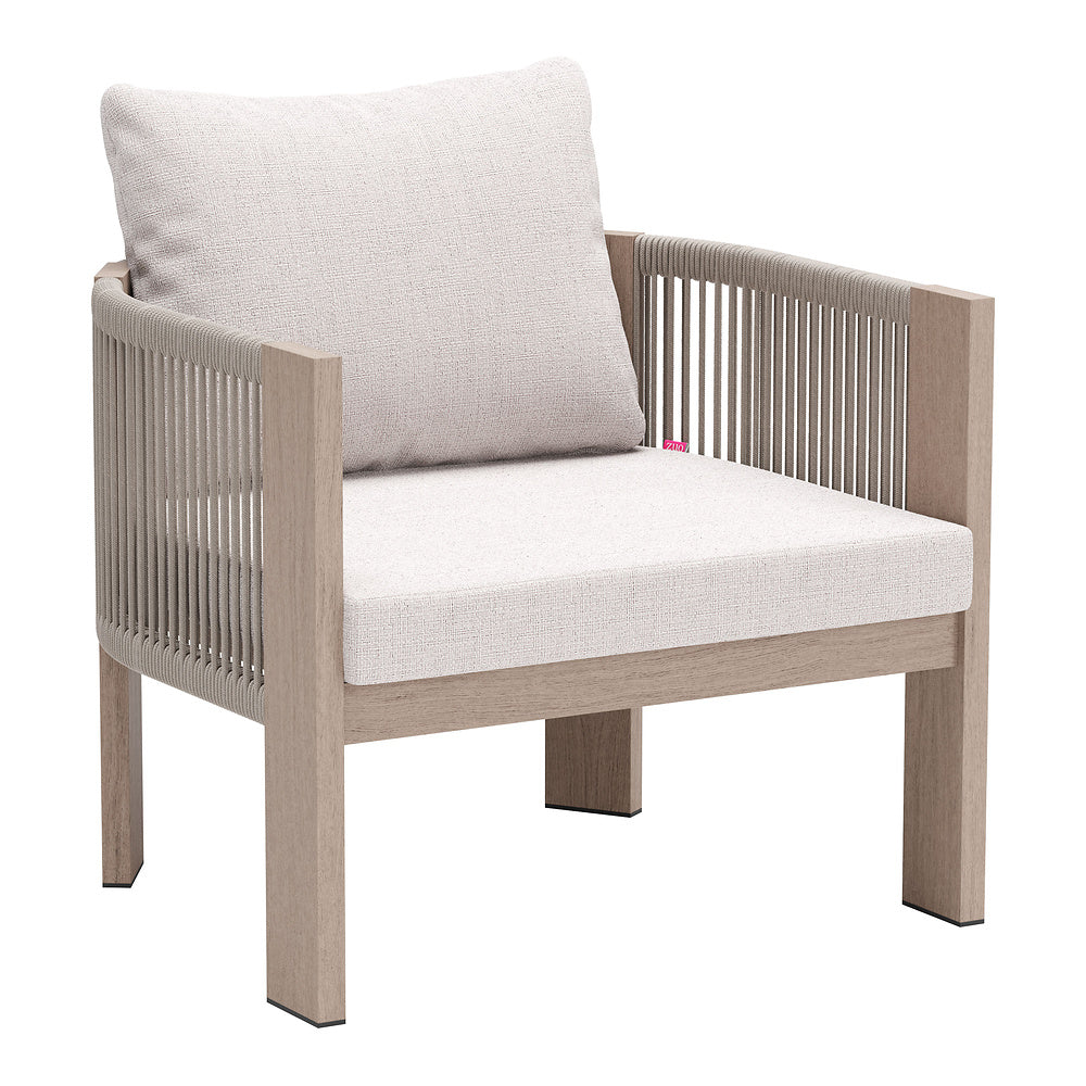 Sillón de Terraza para Spa - ZUO REBEL - Beige - Asiento y Respaldo Tapizados con Tela para Exterior