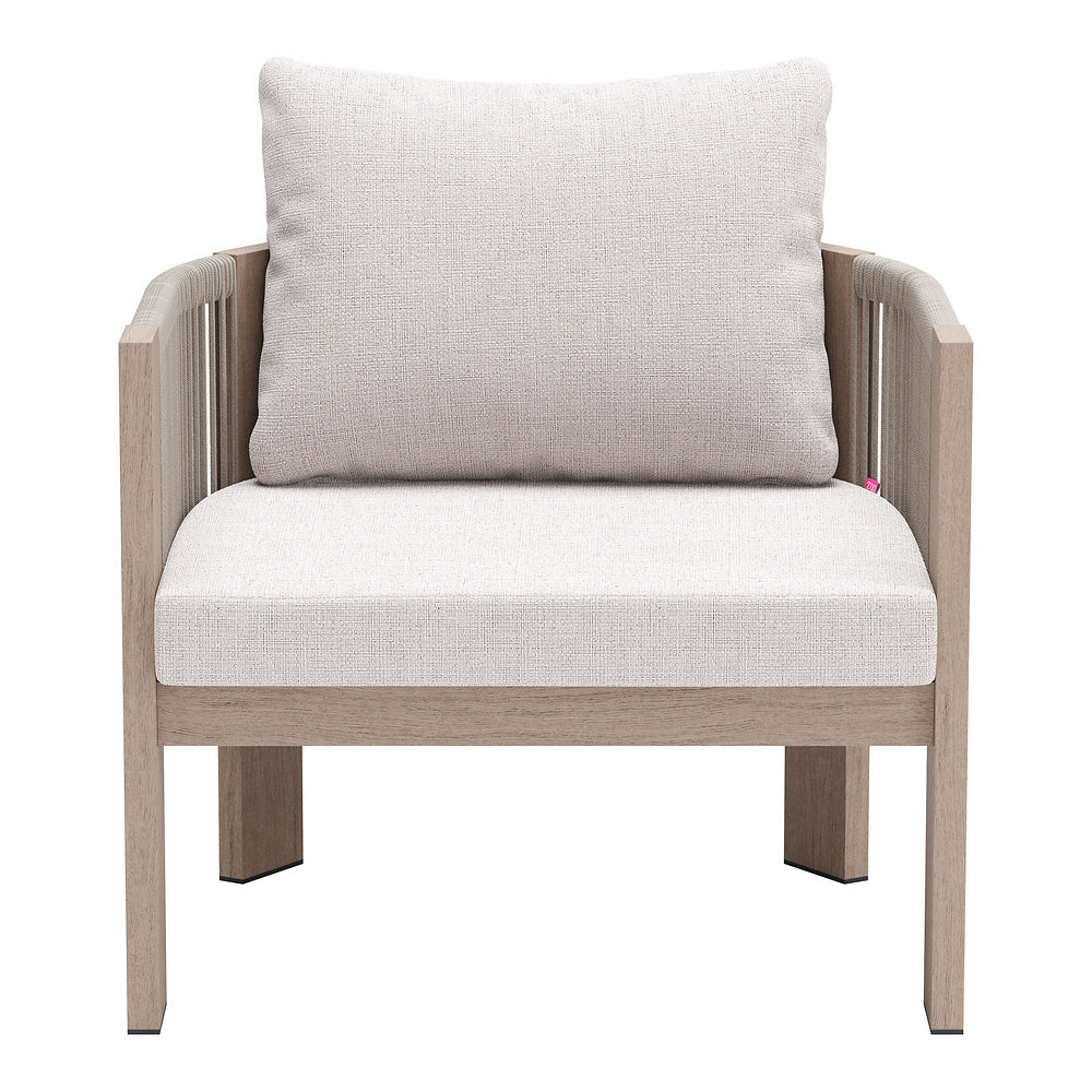 Sillón de Terraza para Spa - ZUO REBEL - Beige - Asiento y Respaldo Tapizados con Tela para Exterior