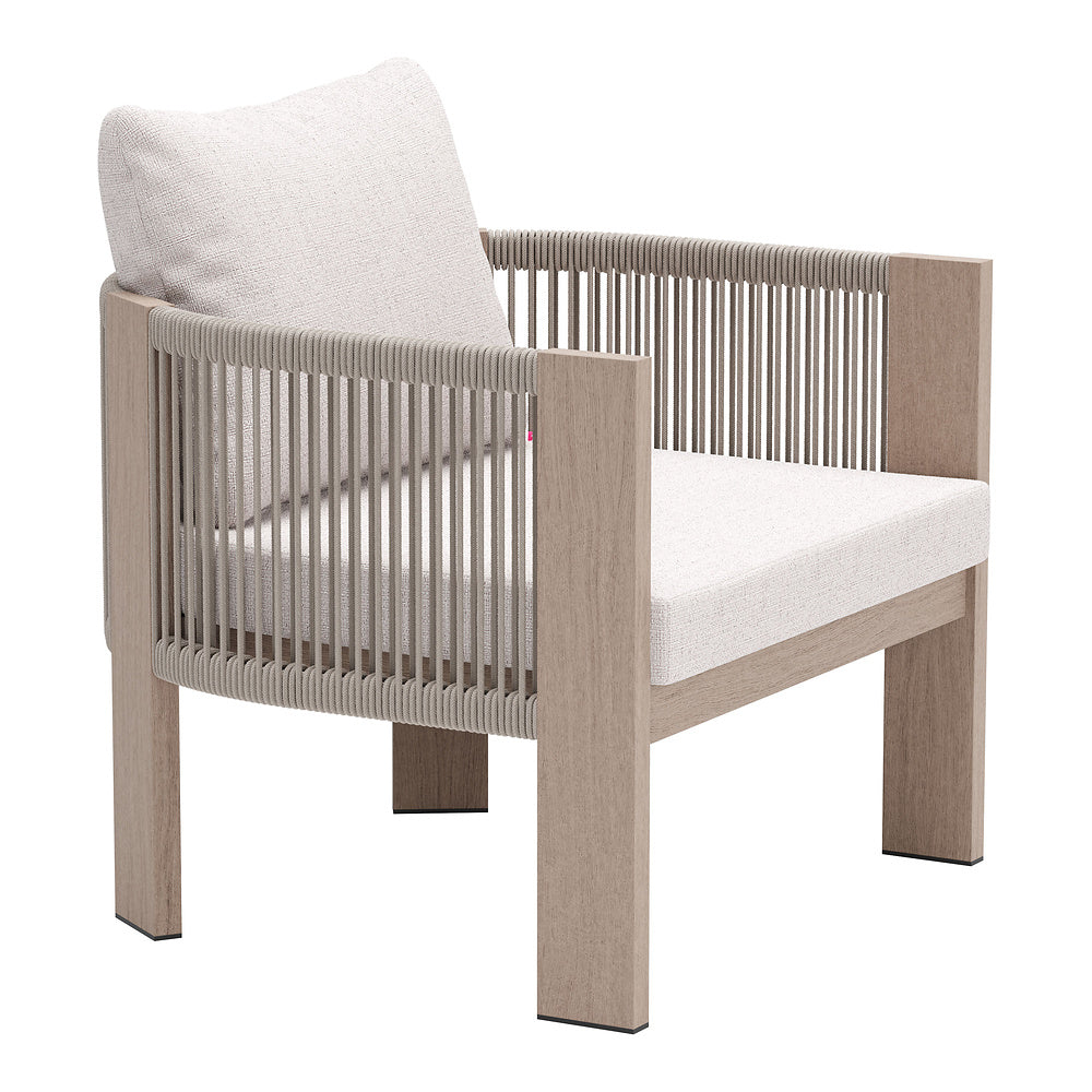 Sillón de Terraza para Spa - ZUO REBEL - Beige - Asiento y Respaldo Tapizados con Tela para Exterior