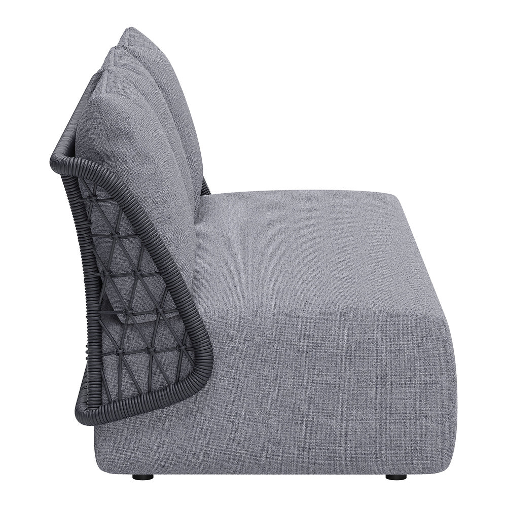 Sofá de Terraza para Spa 3 Plazas - ZUO MEKAN - Gris - Asiento y Respaldo Tapizados con Tela para Exterior