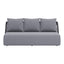 Sofá de Terraza para Spa 3 Plazas - ZUO MEKAN - Gris - Asiento y Respaldo Tapizados con Tela para Exterior