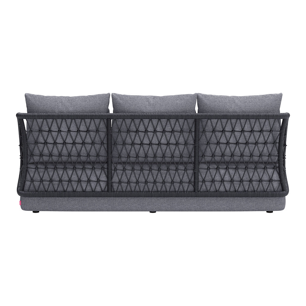 Sofá de Terraza para Spa 3 Plazas - ZUO MEKAN - Gris - Asiento y Respaldo Tapizados con Tela para Exterior