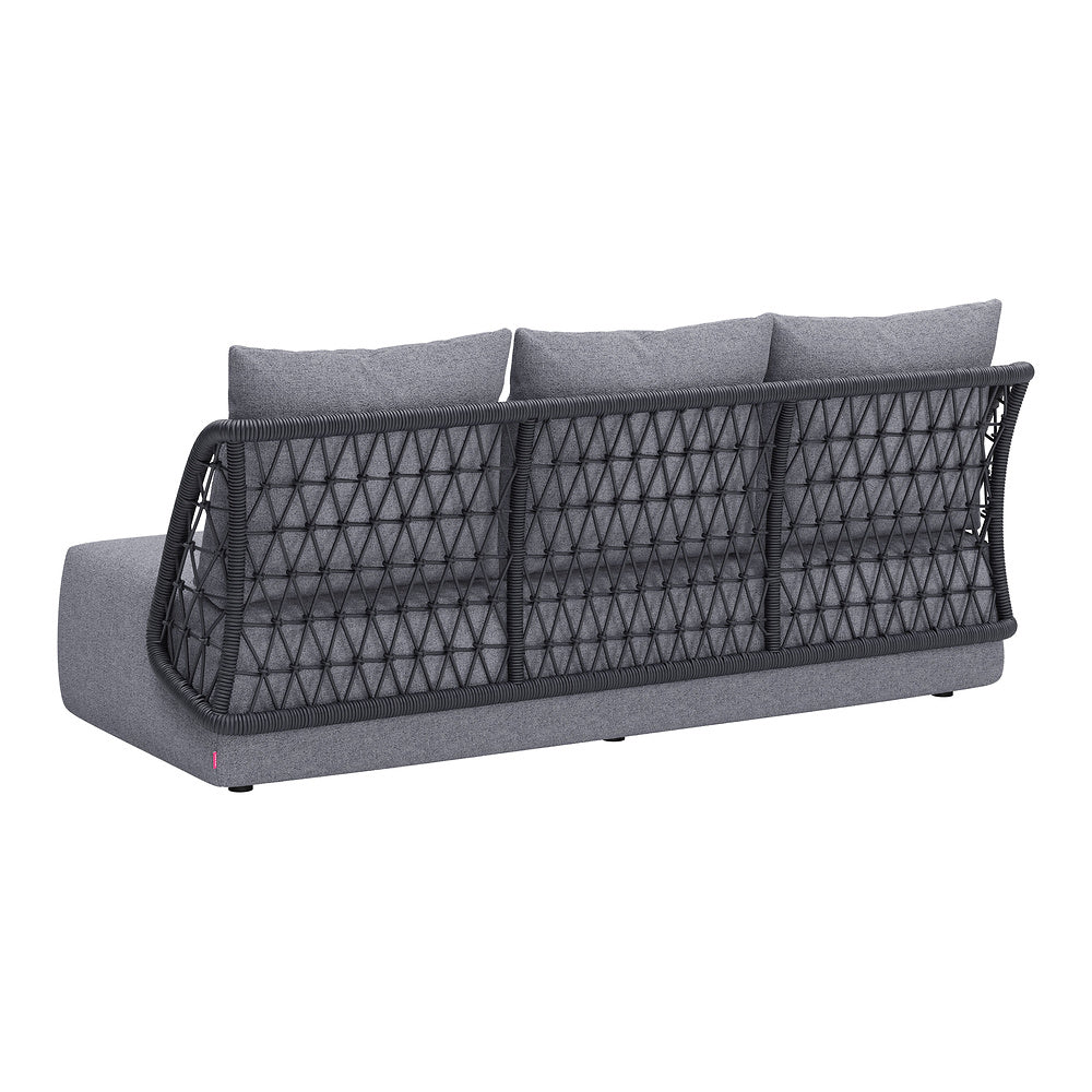 Sofá de Terraza para Spa 3 Plazas - ZUO MEKAN - Gris - Asiento y Respaldo Tapizados con Tela para Exterior