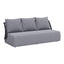 Sofá de Terraza para Spa 3 Plazas - ZUO MEKAN - Gris - Asiento y Respaldo Tapizados con Tela para Exterior
