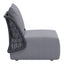Sillón de Terraza para Áreas de Estar - ZUO MEKAN - Gris - Asiento y Respaldo Tapizados con Tela para Exterior