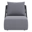 Sillón de Terraza para Áreas de Estar - ZUO MEKAN - Gris - Asiento y Respaldo Tapizados con Tela para Exterior