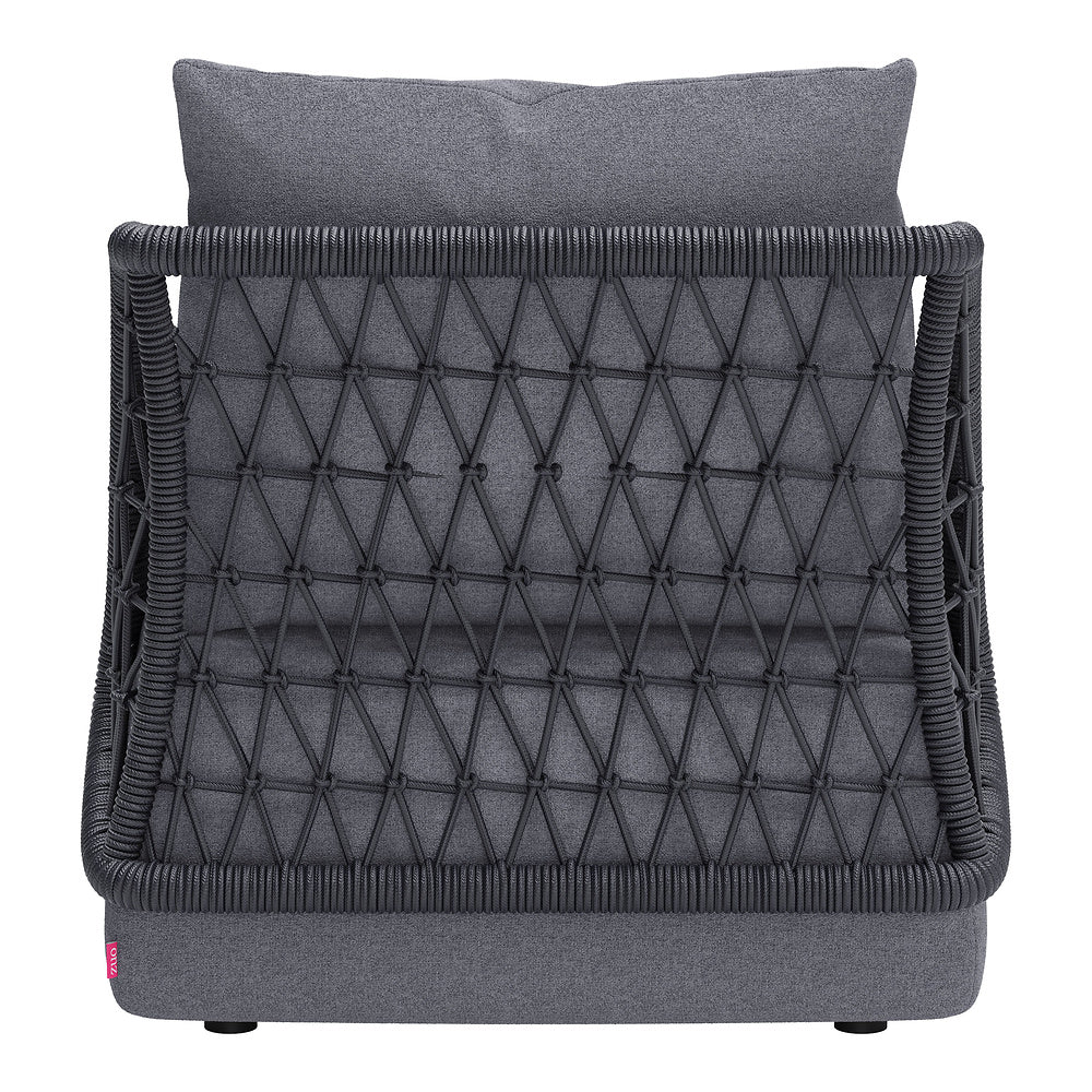 Sillón de Terraza para Áreas de Estar - ZUO MEKAN - Gris - Asiento y Respaldo Tapizados con Tela para Exterior