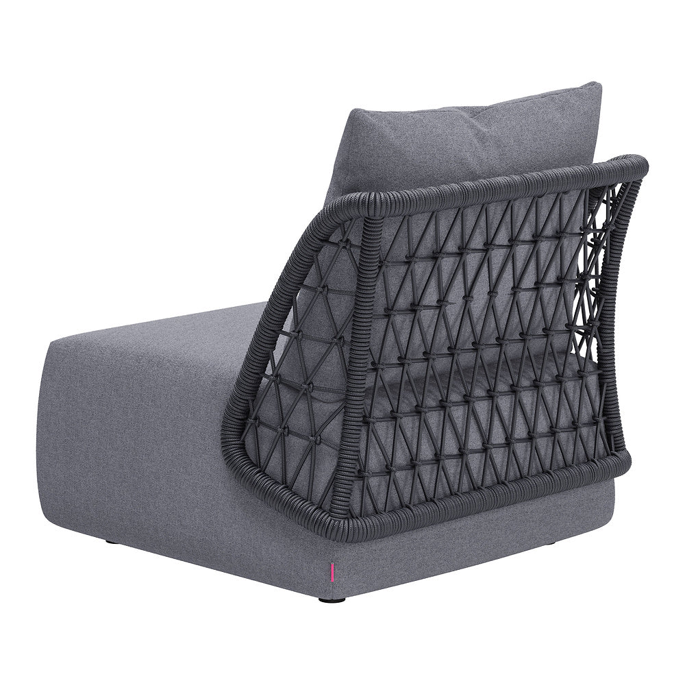 Sillón de Terraza para Áreas de Estar - ZUO MEKAN - Gris - Asiento y Respaldo Tapizados con Tela para Exterior