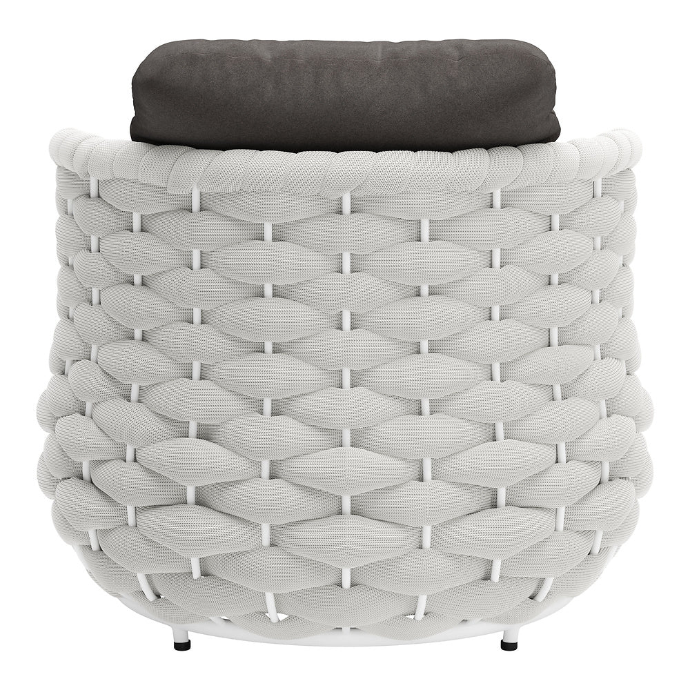 Sillón de Terraza para Zona de Jardín - ZUO CORAL REEF - Gris - Asiento y Respaldo Tapizados con Tela para Exterior