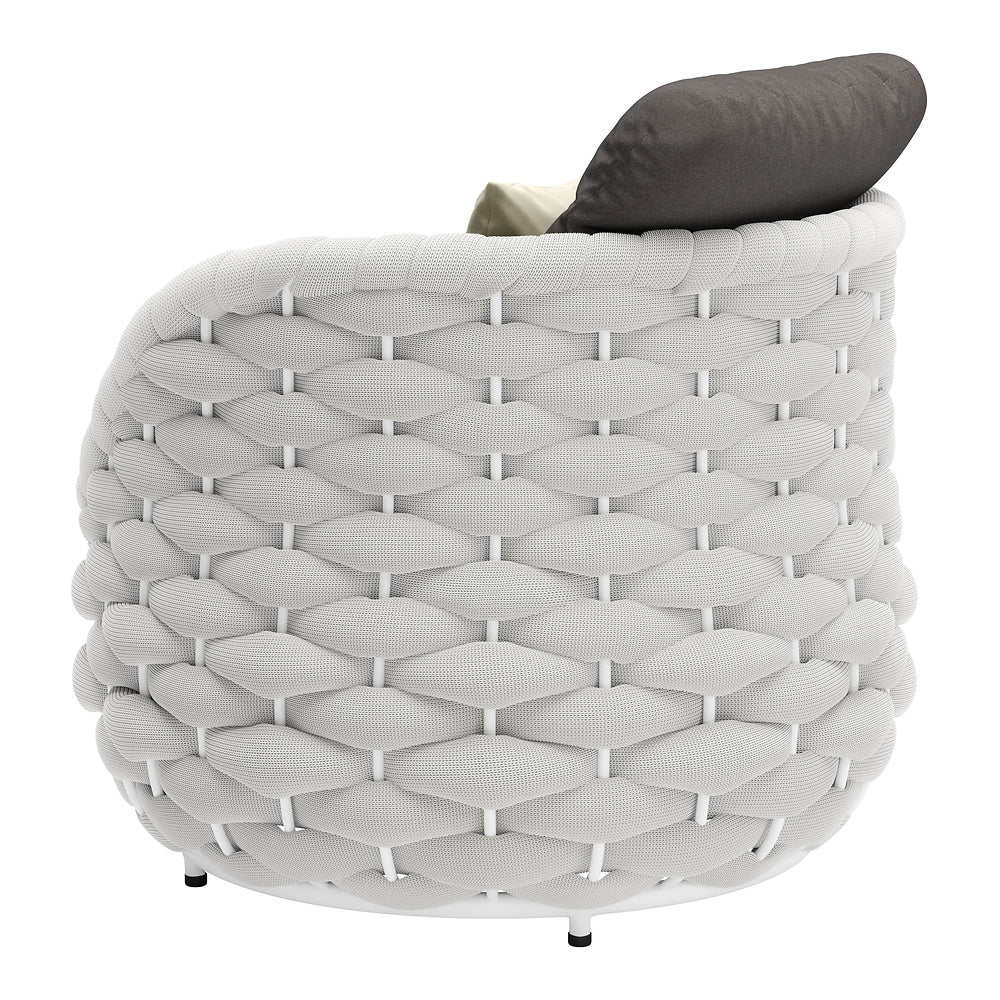 Sillón de Terraza para Zona de Jardín - ZUO CORAL REEF - Gris - Asiento y Respaldo Tapizados con Tela para Exterior