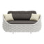 Love Seat de Terraza para Cafetería 2 Plazas - ZUO CORAL REEF - Gris - Asiento y Respaldo Tapizados con Tela para Exterior