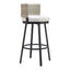Banco Alto para Terraza y Barra Exterior - ZUO MIDNIGHT WAVE - Blanco - Asiento y Respaldo Tapizados con Tela para Exterior