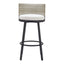 Banco Alto para Terraza y Barra Exterior - ZUO MIDNIGHT WAVE - Blanco - Asiento y Respaldo Tapizados con Tela para Exterior