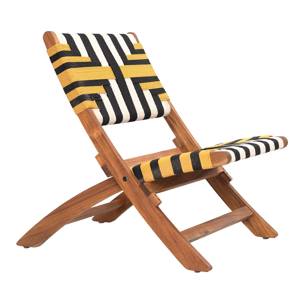 Silla para Hotel y Terraza - ZUO SUNBEAM LOUNGE - Multicolor - Asiento y Respaldo en Ratán Sintético Tejido