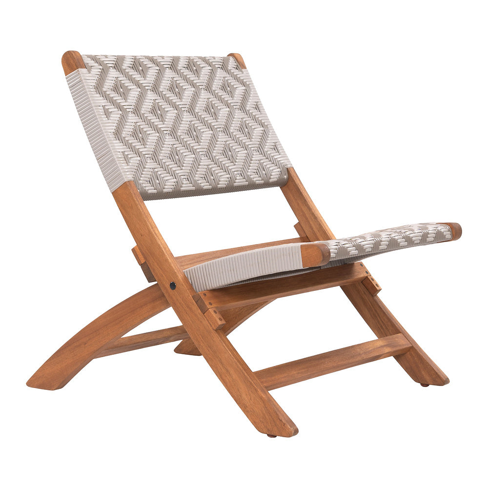 Silla para Terraza y Alberca - ZUO TIDE LOUNGE - Multicolor - Asiento y Respaldo en Ratán Sintético Tejido