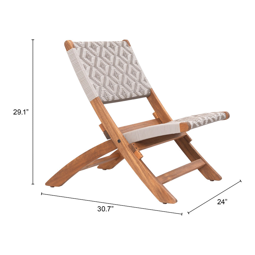Silla para Terraza y Alberca - ZUO TIDE LOUNGE - Multicolor - Asiento y Respaldo en Ratán Sintético Tejido