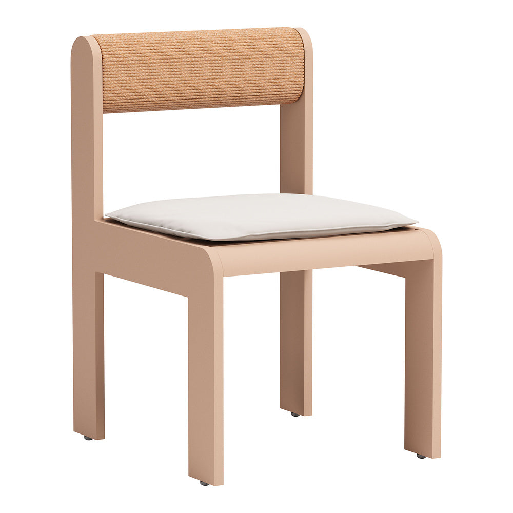 Silla para Jardín y Terraza - ZUO ISLAND - Blanco - Asiento y Respaldo Tapizados con Tela para Exterior