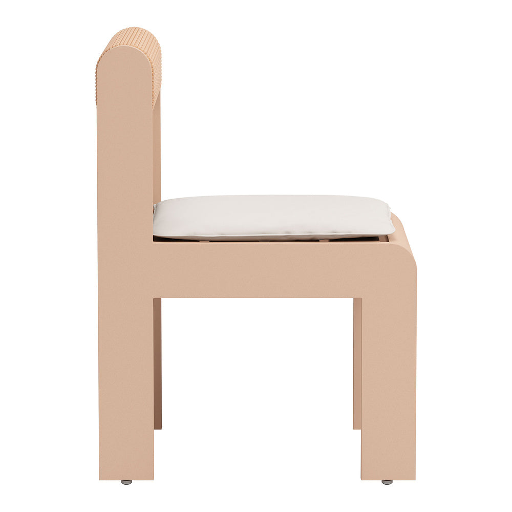Silla para Jardín y Terraza - ZUO ISLAND - Blanco - Asiento y Respaldo Tapizados con Tela para Exterior