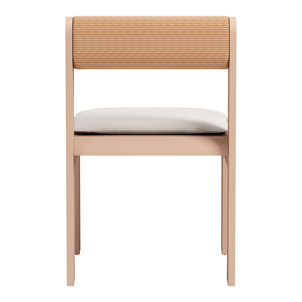Silla para Jardín y Terraza - ZUO ISLAND - Blanco - Asiento y Respaldo Tapizados con Tela para Exterior