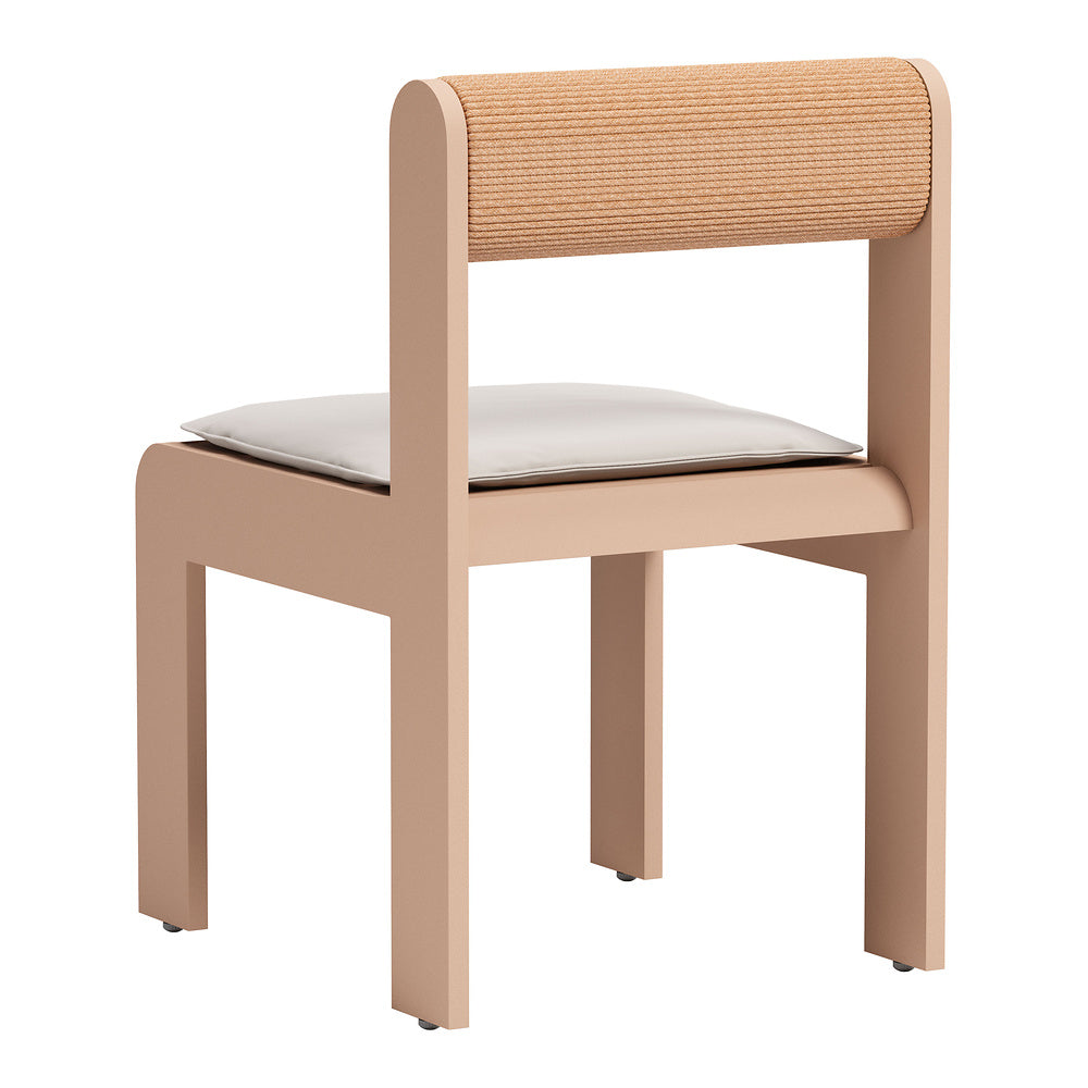 Silla para Jardín y Terraza - ZUO ISLAND - Blanco - Asiento y Respaldo Tapizados con Tela para Exterior