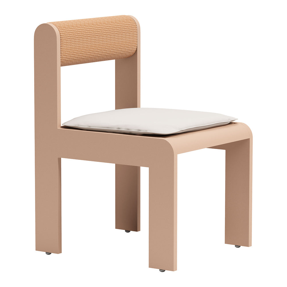 Silla para Jardín y Terraza - ZUO ISLAND - Blanco - Asiento y Respaldo Tapizados con Tela para Exterior