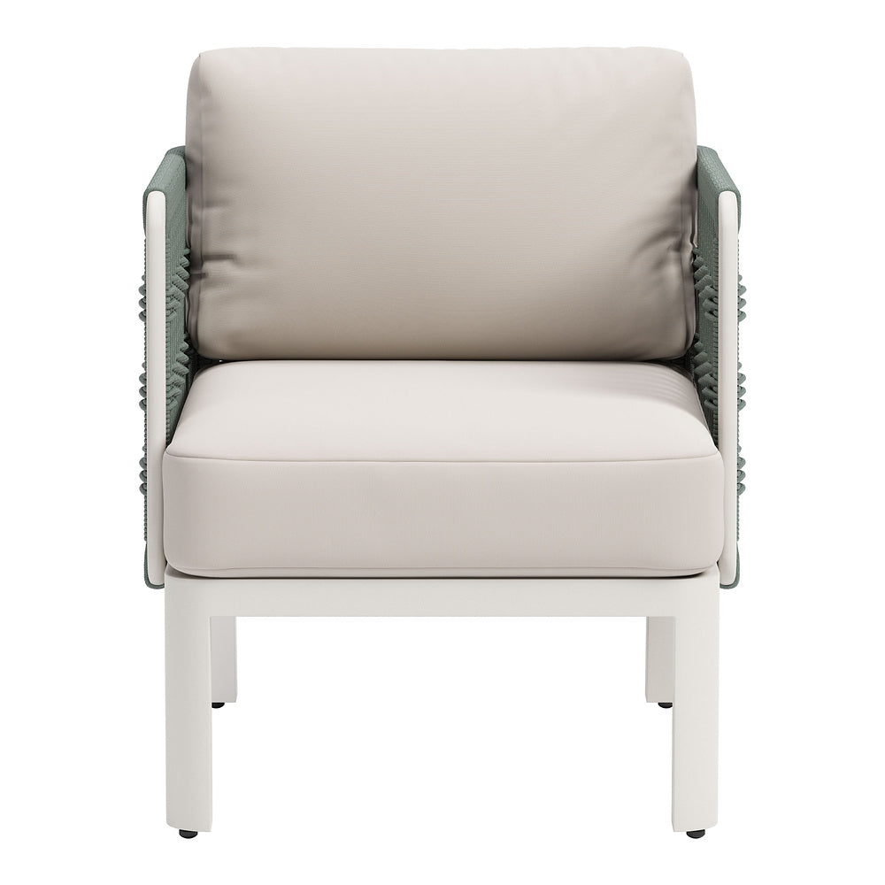 Sillón de Terraza para Spa - ZUO BRIDGEHAMPTON - Blanco - Asiento y Respaldo Tapizados con Tela para Exterior