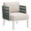 Sillón de Terraza para Spa - ZUO BRIDGEHAMPTON - Blanco - Asiento y Respaldo Tapizados con Tela para Exterior