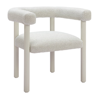 Silla para Terraza y Alberca - ZUO SUNBATH - Blanco - Asiento y Respaldo Tapizados con Tela para Exterior