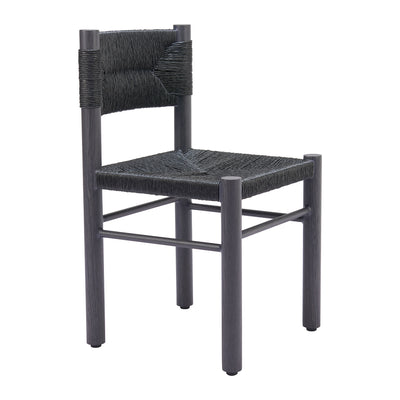 Silla para Restaurante y Jardín - ZUO ISKA - Varios Colores - Asiento y Respaldo en Ratán Sintético Tejido - Negro
