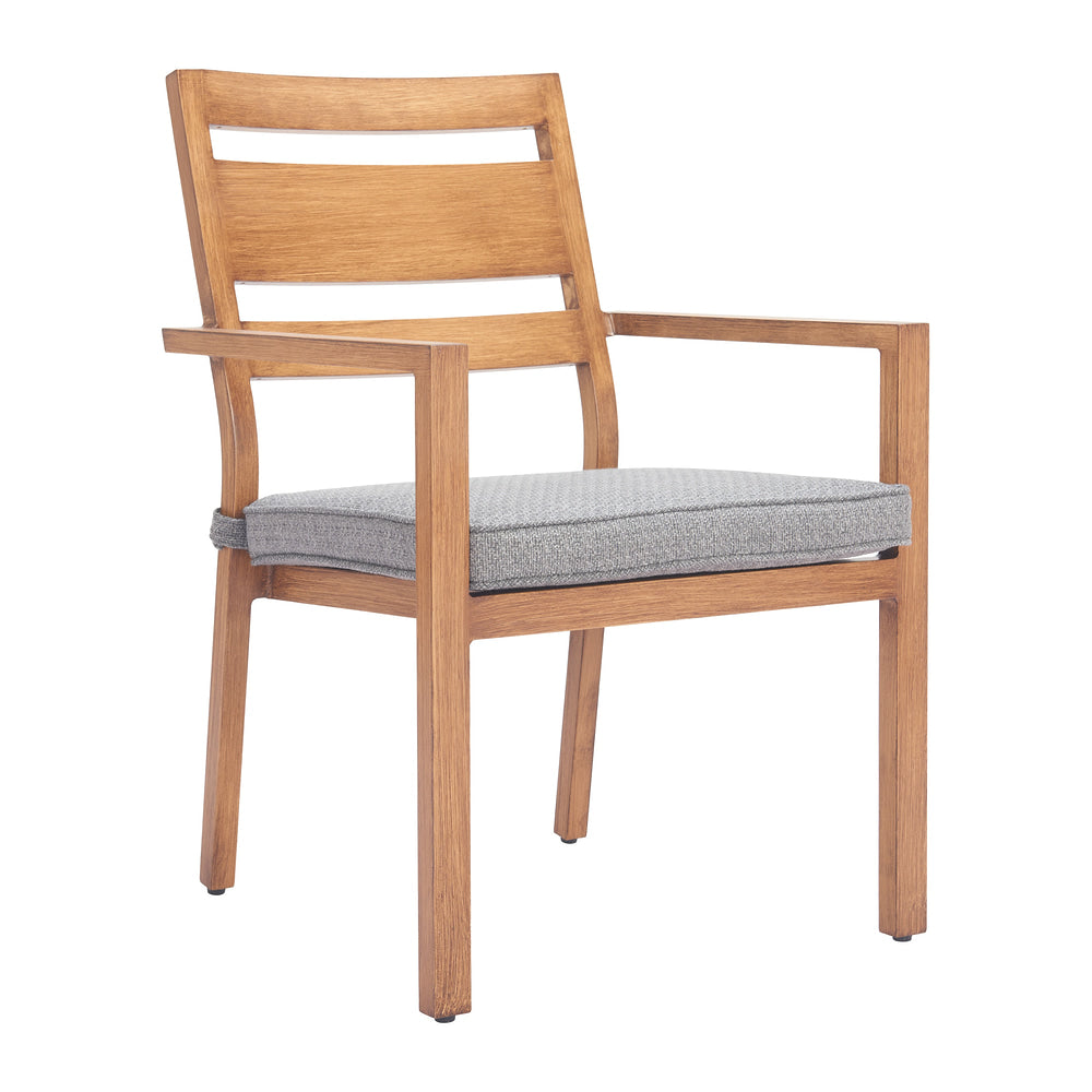 Silla para Bistró y Terraza - ZUO RADER - Natural - Asiento y Respaldo Tapizados con Tela para Exterior