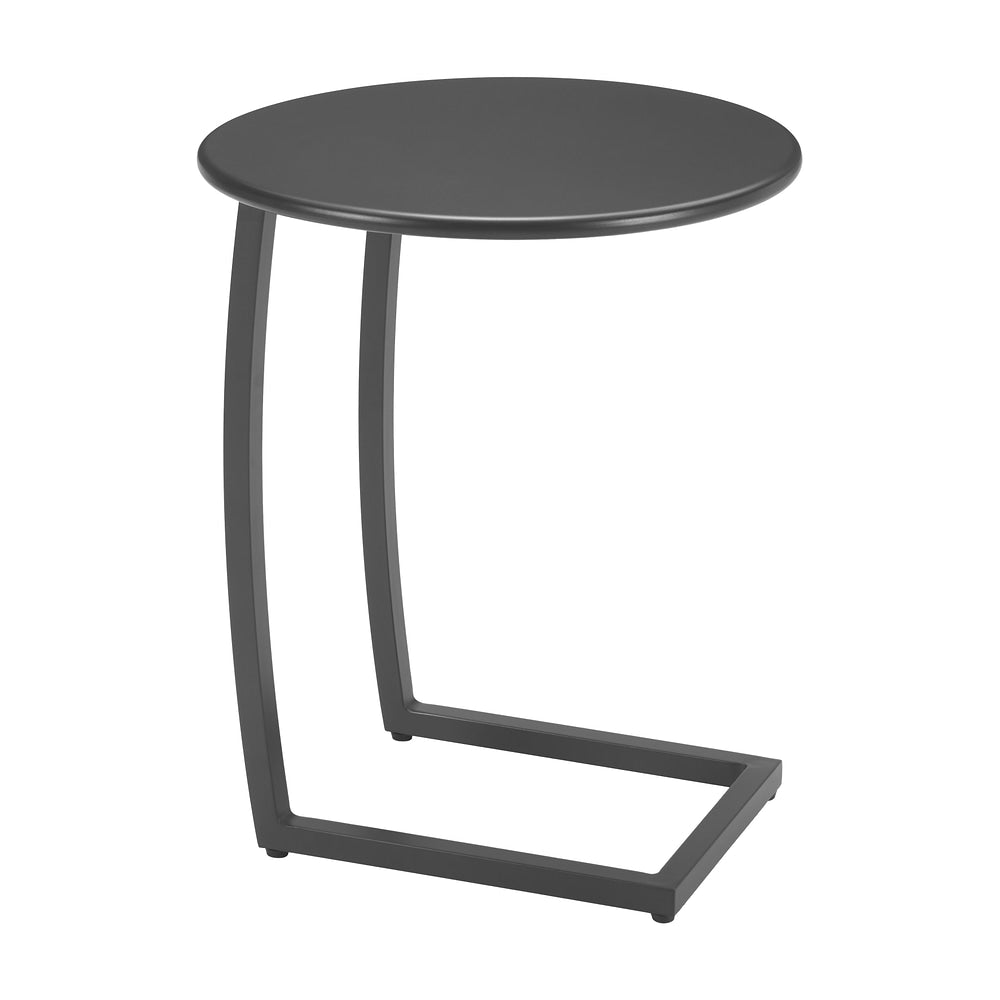 Mesa Lateral de Terraza para Áreas de Estar - ZUO NOGA - Varios Colores - Estructura y Cubierta en Aluminio con Recubrimiento en Polvo - Negro
