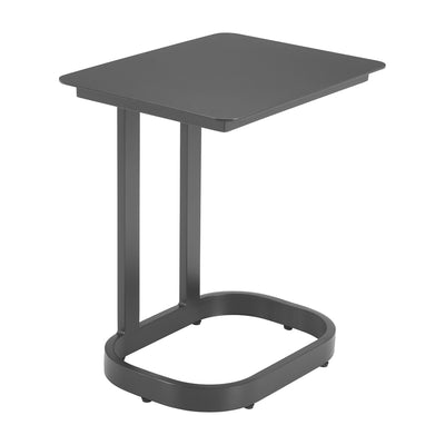 Mesa Lateral de Terraza para Hotel - ZUO FRISS - Negro - Cubierta de Aluminio Símil Madera y Estructura de Aluminio con Recubrimiento en Polvo