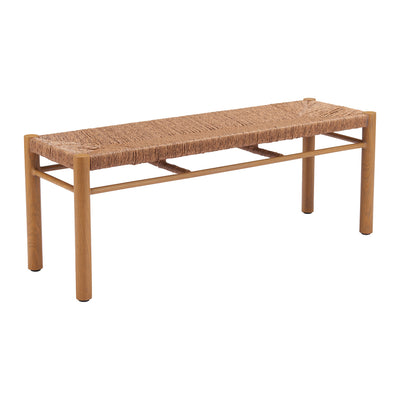 Banca para Hotel y Terraza 2 Plazas - ZUO ISKA - Varios Colores - Asiento y Respaldo en Ratán Sintético Tejido - Natural