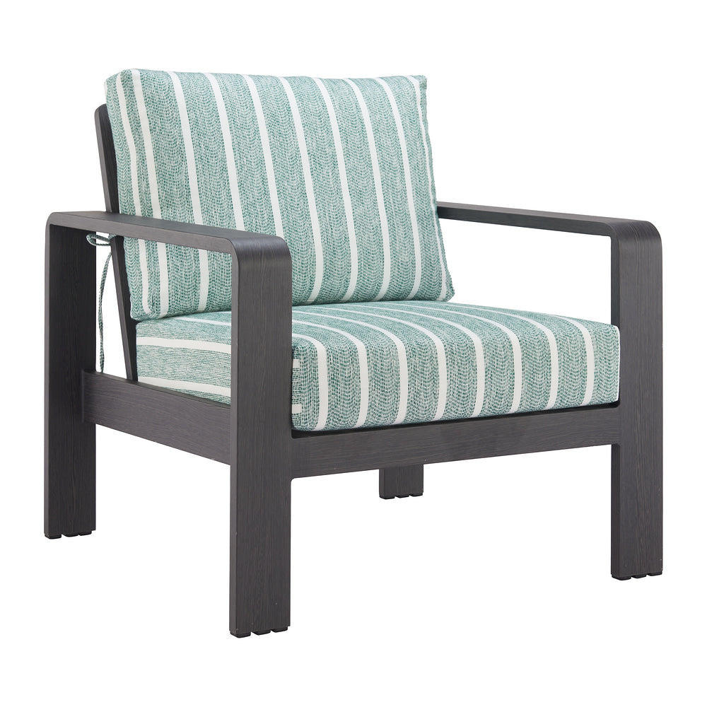 Sillón de Terraza para Hotel - ZUO ROLIG - Verde - Asiento y Respaldo Tapizados con Tela para Exterior