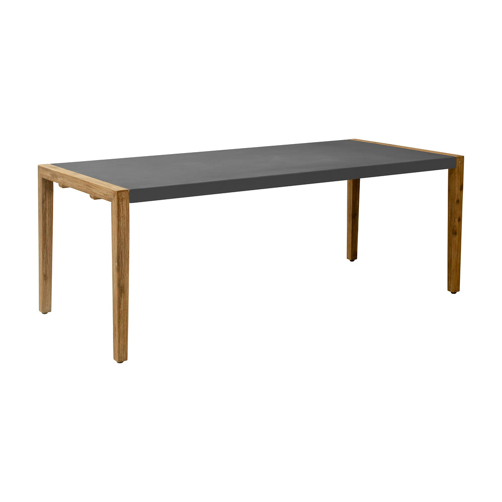 Mesa de Terraza para Roof Garden - ZUO KATA - Gris - Cubierta de Duralcrete Símil Concreto y Estructura de Madera de Acacia