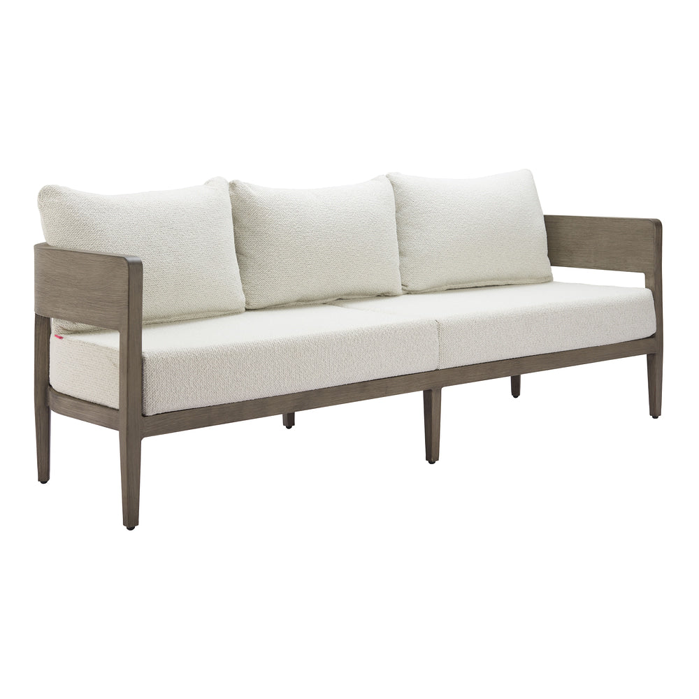 Sofá de Terraza para Club de Playa 3 Plazas - ZUO FORET - Beige - Asiento y Respaldo Tapizados con Tela para Exterior