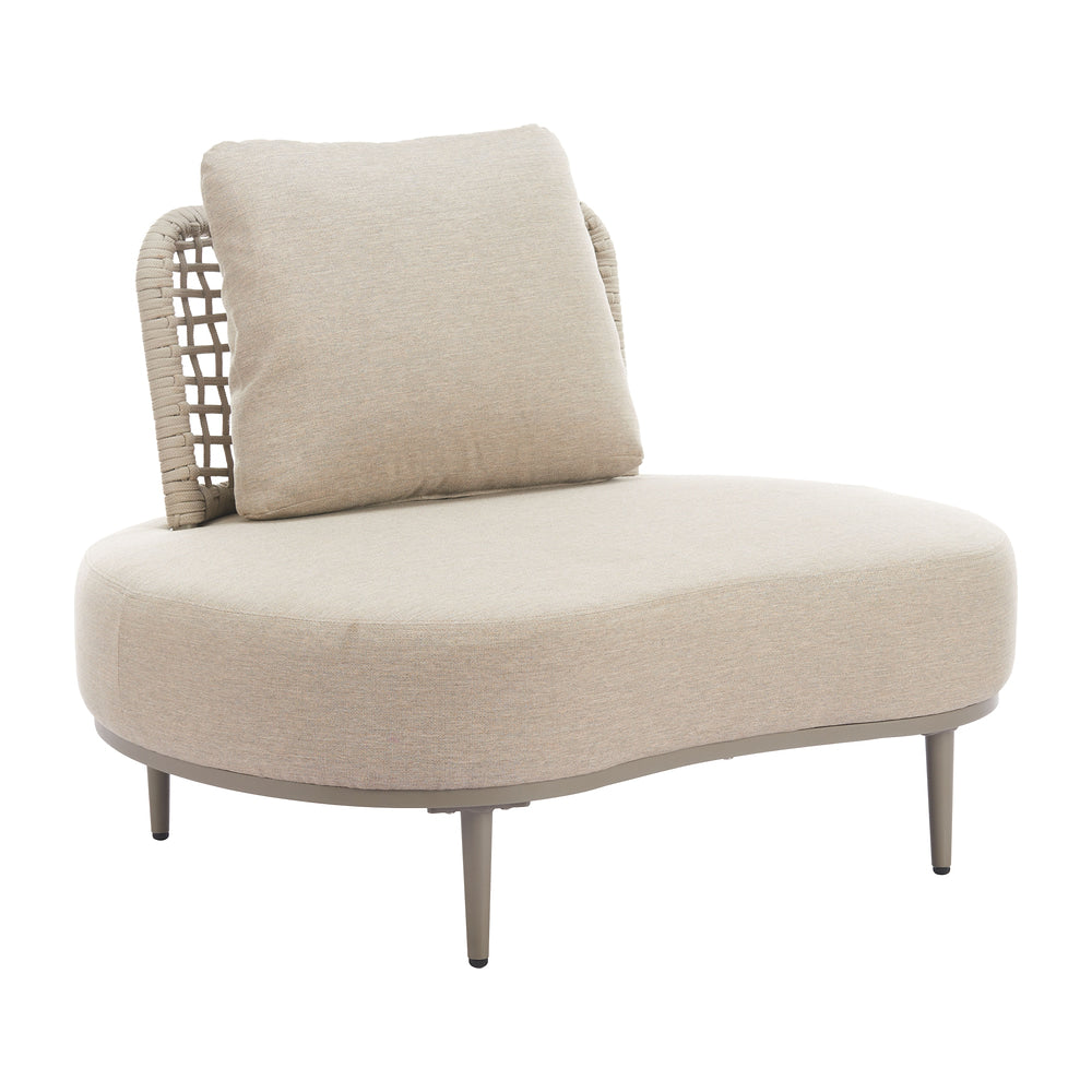 Sillón de Terraza para Restaurante - ZUO RUHE - Beige - Asiento y Respaldo Tapizados con Tela para Exterior