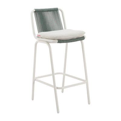 Banco Alto para Terraza y Barra Exterior - ZUO LUFT - Varios Colores - Asiento y Respaldo Tapizados con Tela para Exterior
