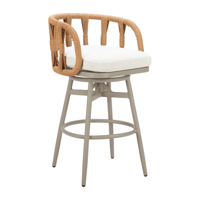 Banco Alto para Terraza y Bar de Alberca - ZUO SAFAL - Multicolor - Asiento y Respaldo Tapizados con Tela para Exterior