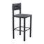 Banco Alto para Terraza y Barra Exterior - ZUO ISKA - Varios Colores - Asiento y Respaldo en Ratán Sintético Tejido - Negro