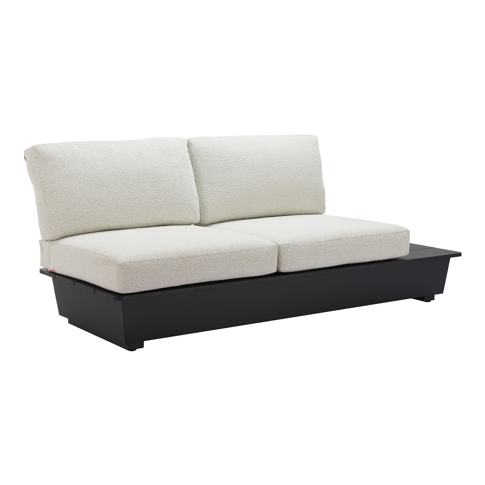 Love Seat de Terraza para Restaurante 2 Plazas - ZUO TIEN - Beige - Asiento y Respaldo Tapizados con Tela para Exterior