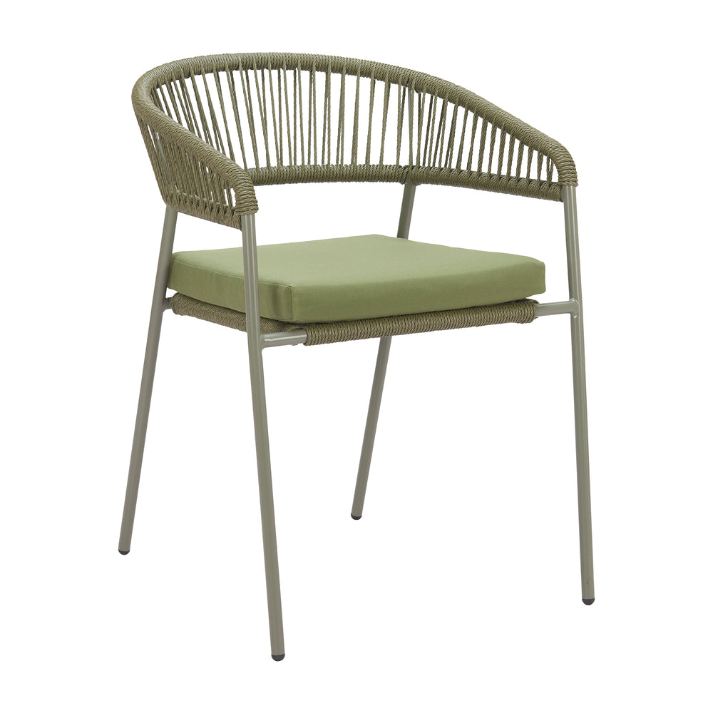 Silla para Hotel y Terraza - ZUO SKYE - Varios Colores - Asiento y Respaldo Tapizados con Tela para Exterior - Verde