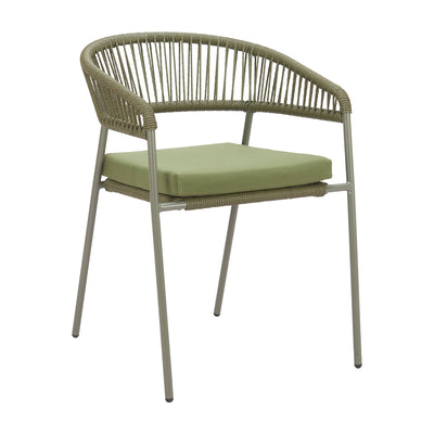 Silla para Hotel y Terraza - ZUO SKYE - Varios Colores - Asiento y Respaldo Tapizados con Tela para Exterior - Verde