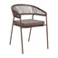 Silla para Hotel y Terraza - ZUO SKYE - Varios Colores - Asiento y Respaldo Tapizados con Tela para Exterior - Café