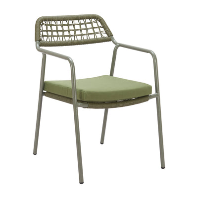 Silla para Restaurante y Jardín - ZUO RIO - Varios Colores - Asiento y Respaldo Tapizados con Tela para Exterior - Verde