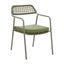 Silla para Restaurante y Jardín - ZUO RIO - Varios Colores - Asiento y Respaldo Tapizados con Tela para Exterior - Verde