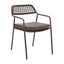 Silla para Restaurante y Jardín - ZUO RIO - Varios Colores - Asiento y Respaldo Tapizados con Tela para Exterior - Café