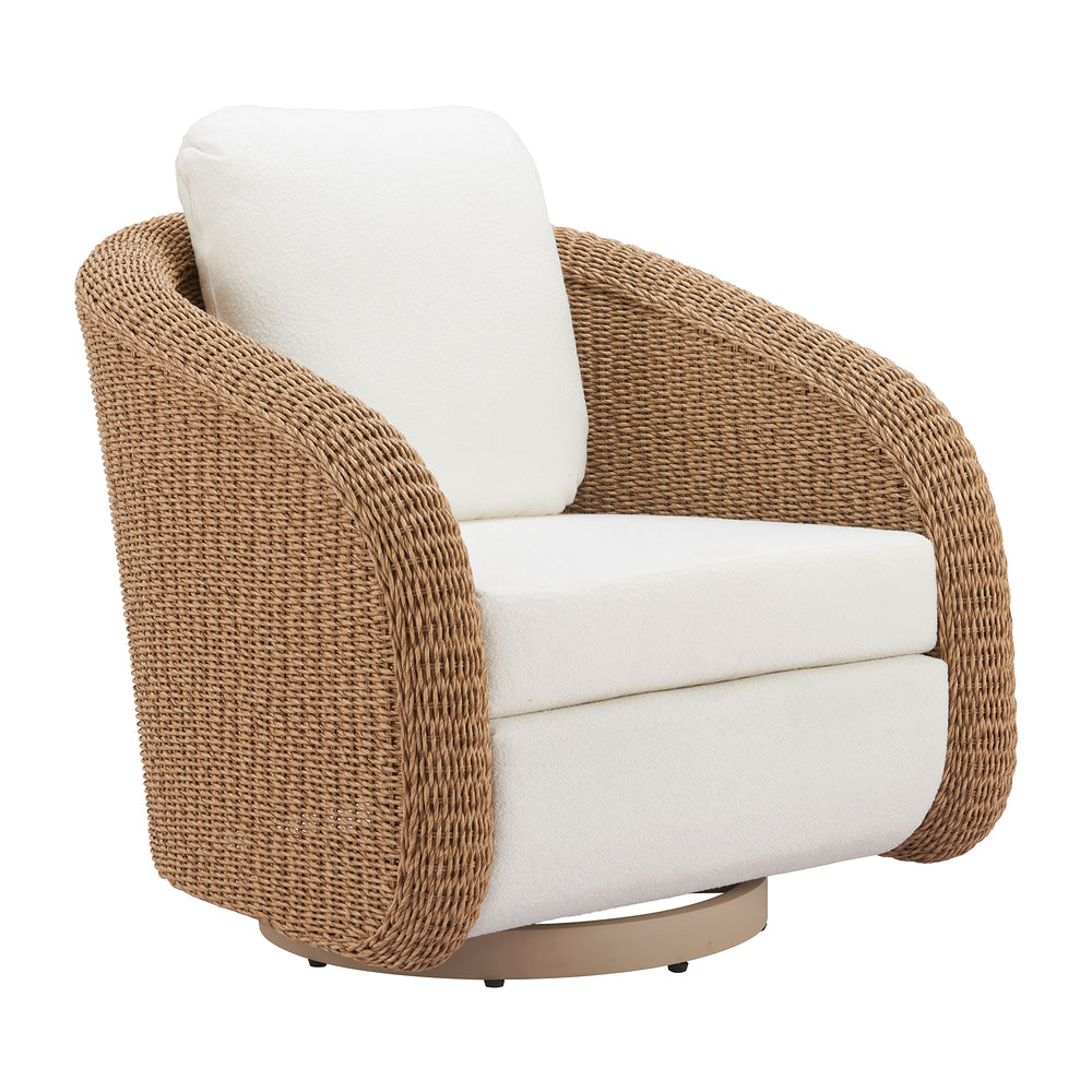 Silla para Terraza y Alberca - ZUO SOLARA - Marfil - Asiento y Respaldo Tapizados con Tela para Exterior