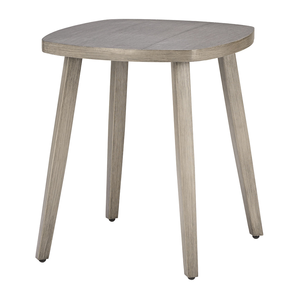 Mesa Auxiliar de Terraza para Spa - ZUO FORET - Café - Cubierta de Aluminio Símil Madera y Estructura de Aluminio