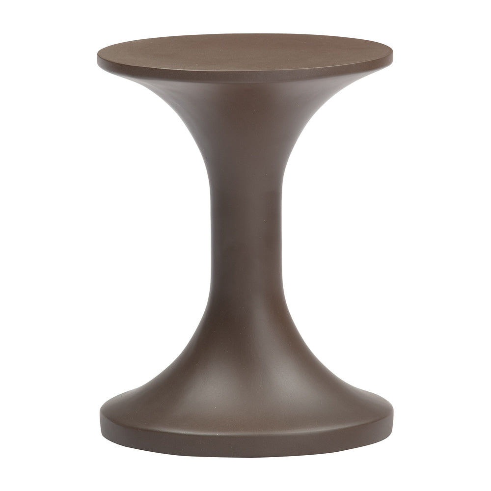 Mesa Auxiliar de Terraza para Áreas de Estar - ZUO ARKA - Café - Cubierta de Poli Cemento Símil Terrazo y Estructura de Poli Cemento